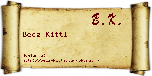 Becz Kitti névjegykártya